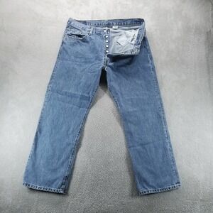 VTG Levis 501 Jeans Mens 38x30 Blue Regular Straight Button Fly Light Wash Y2K